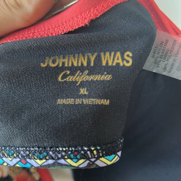 Johnny Was Mia Tie Front Black Floral Boho Bikini Size X-Large NWT - Picture 7 of 11